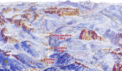 soleans soleanstour туропреатор по швейцарии италия ВАЛЬ ГАРДЕНА горные лыжи карта склонов